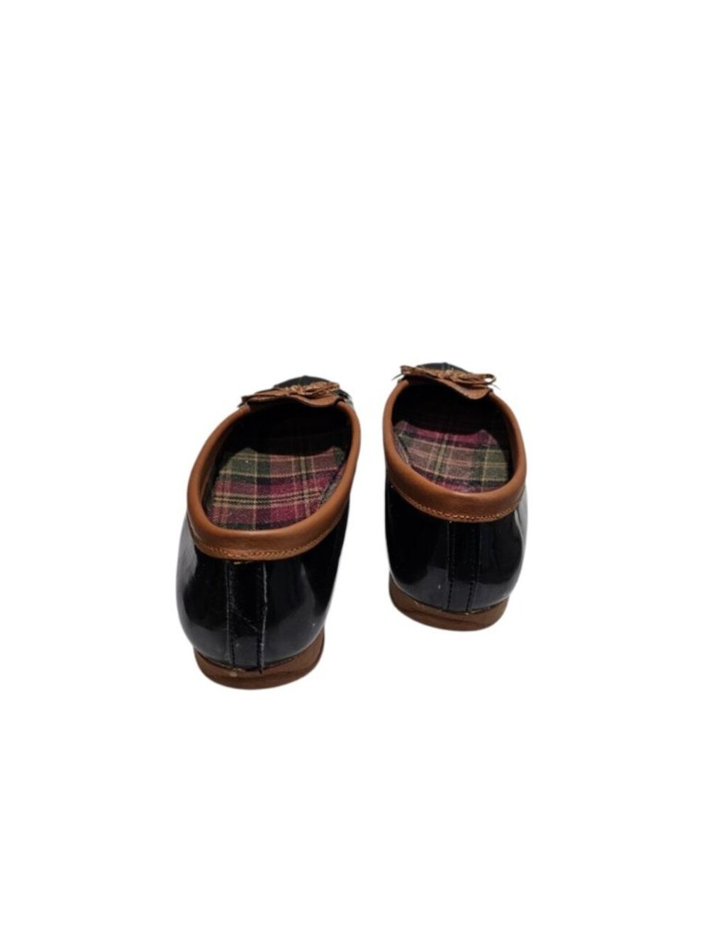 Aquaduck Women 6.5M Duck Shoes Black Tan Plaid Archival Cottagecore Rare Iconic - Picture 4 of 7